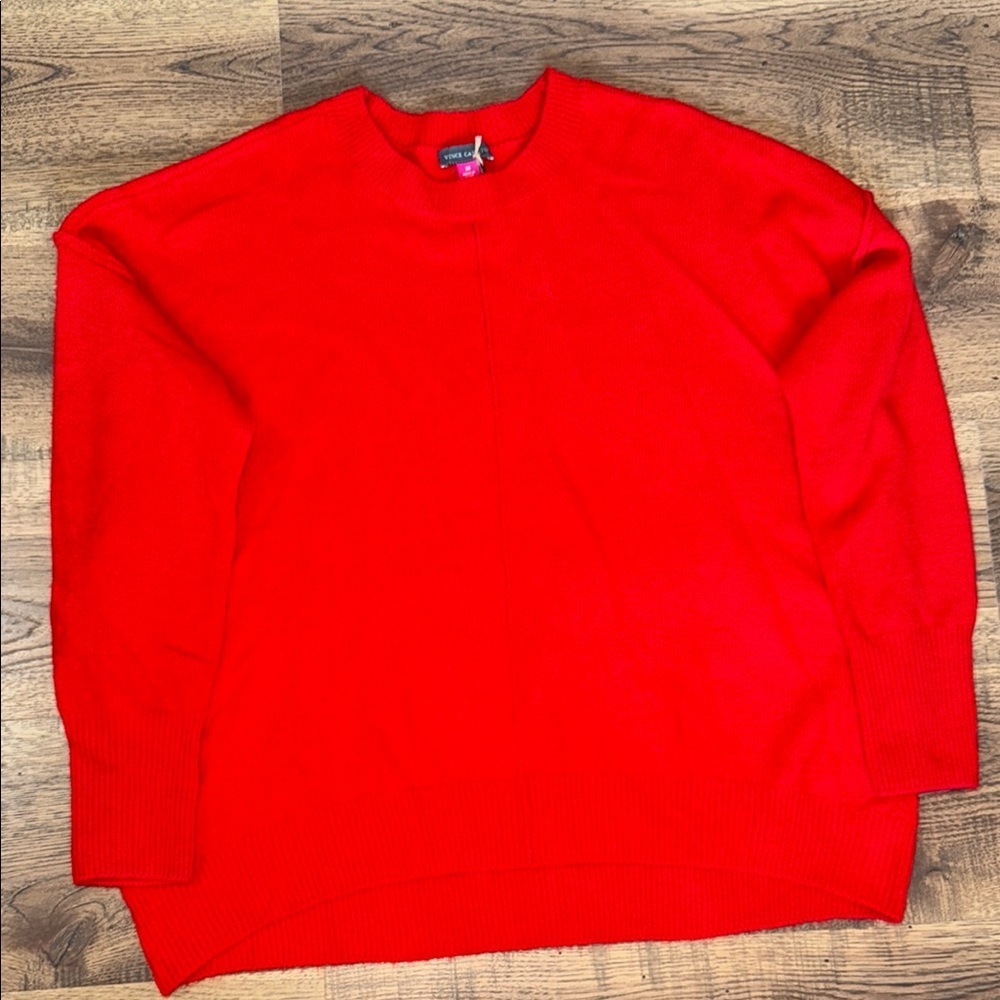 VINCE CAMUTO Red Crewneck Sweater zs M - Picture 2 of 6